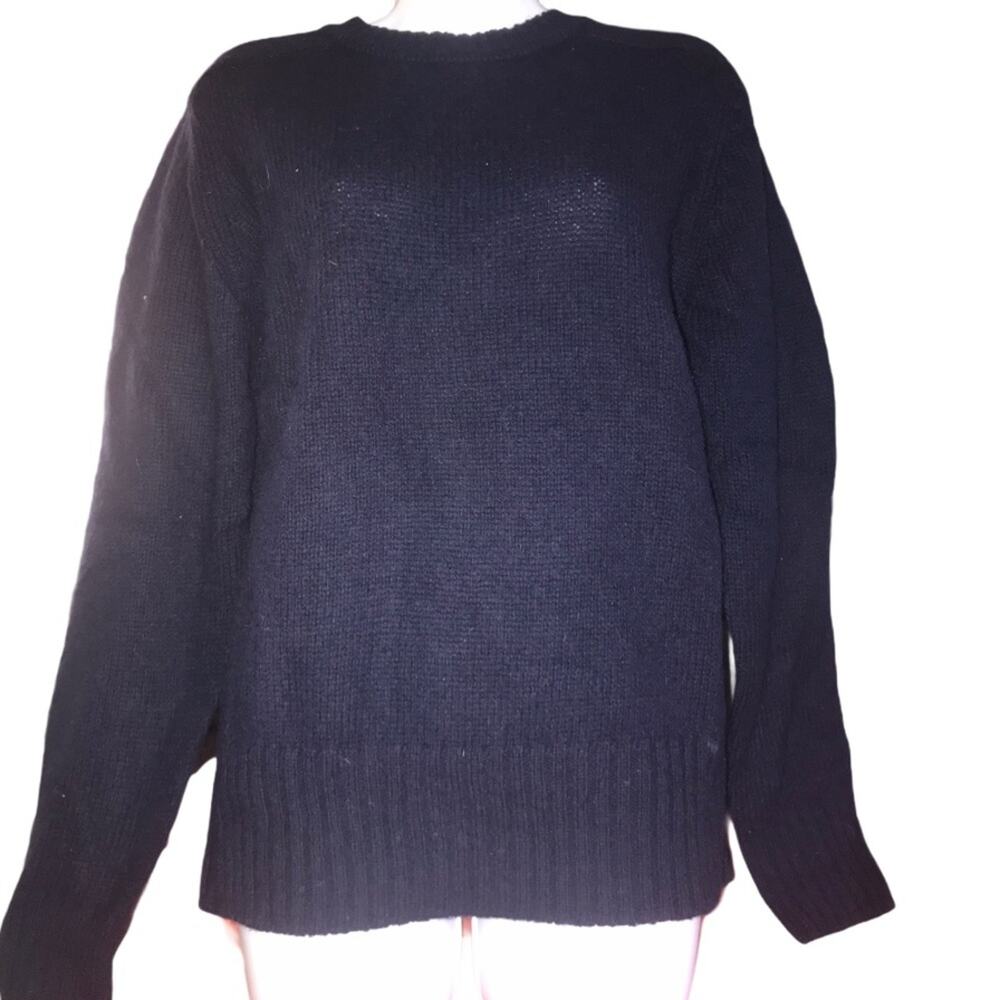 Vintage Tally-Ho Women’s Navy Blue Wool Sweater